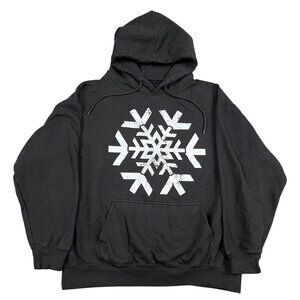 Three Layer Premium Snowflake Hoodie Mens Large Black